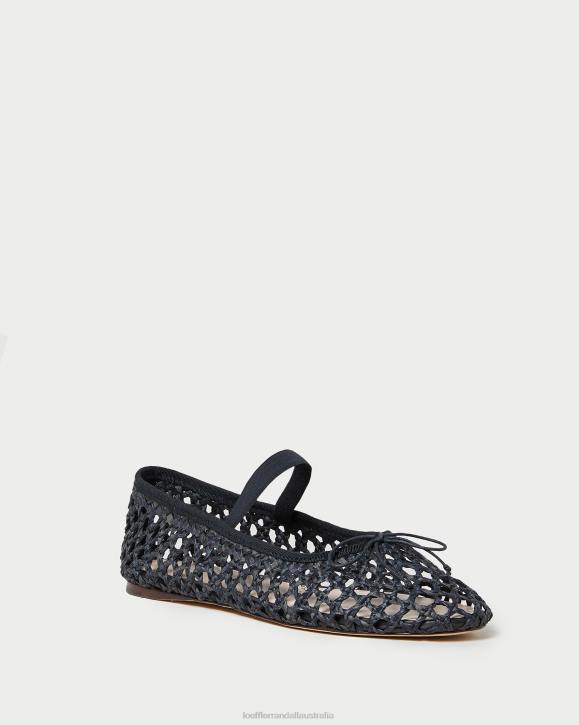 Shoes Black Crochet Loeffler Randall 044J301 Women Leonie Ballet Flat