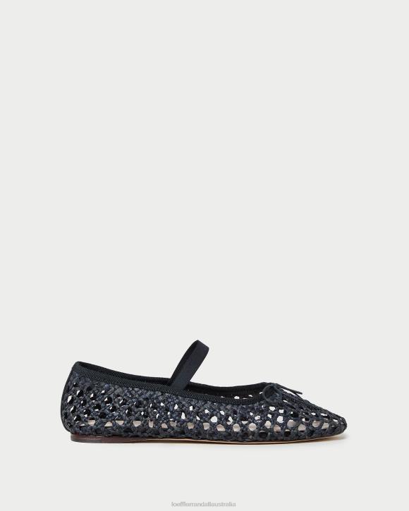 Shoes Black Crochet Loeffler Randall 044J301 Women Leonie Ballet Flat