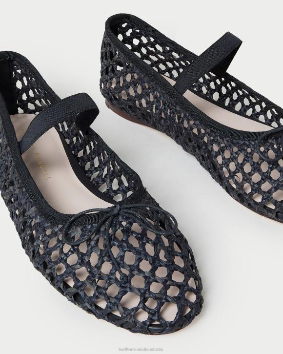 Shoes Black Crochet Loeffler Randall 044J301 Women Leonie Ballet Flat