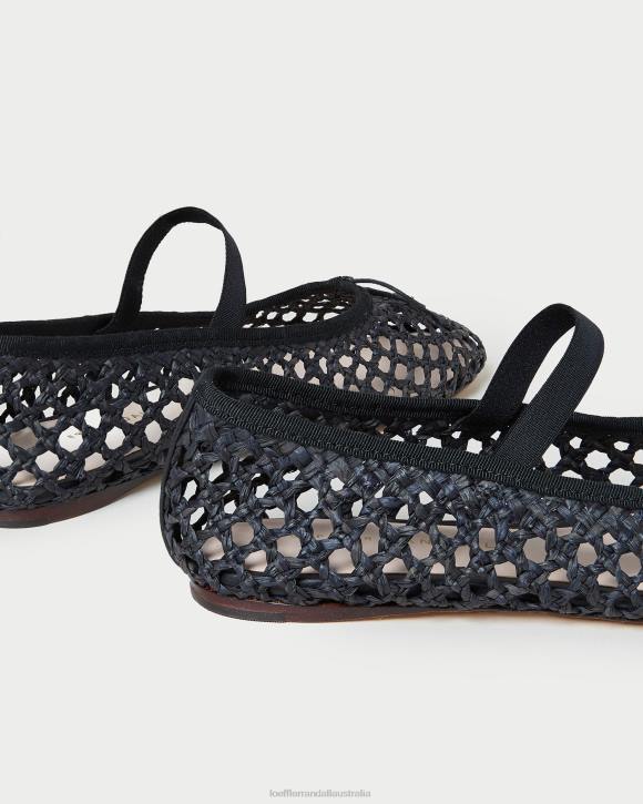 Shoes Black Crochet Loeffler Randall 044J301 Women Leonie Ballet Flat
