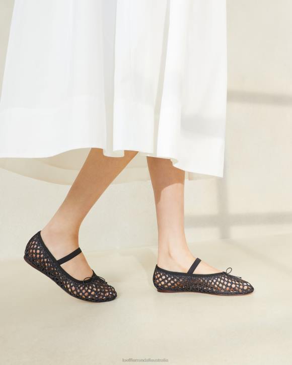 Shoes Black Crochet Loeffler Randall 044J301 Women Leonie Ballet Flat