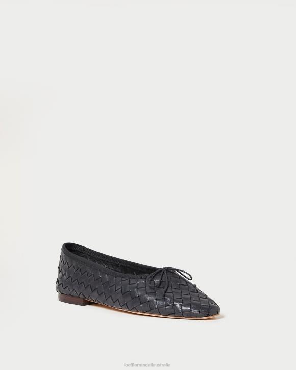 Shoes Black Loeffler Randall 044J306 Women Landry Woven Ballet Flat