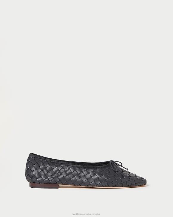 Shoes Black Loeffler Randall 044J306 Women Landry Woven Ballet Flat