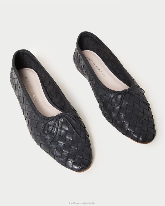Shoes Black Loeffler Randall 044J306 Women Landry Woven Ballet Flat