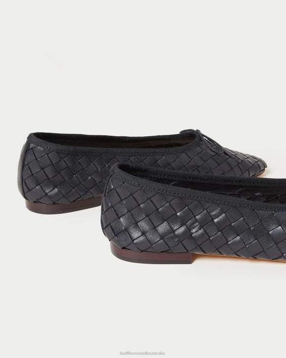 Shoes Black Loeffler Randall 044J306 Women Landry Woven Ballet Flat