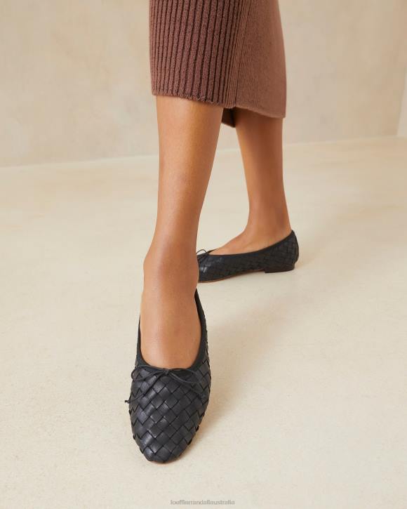 Shoes Black Loeffler Randall 044J306 Women Landry Woven Ballet Flat