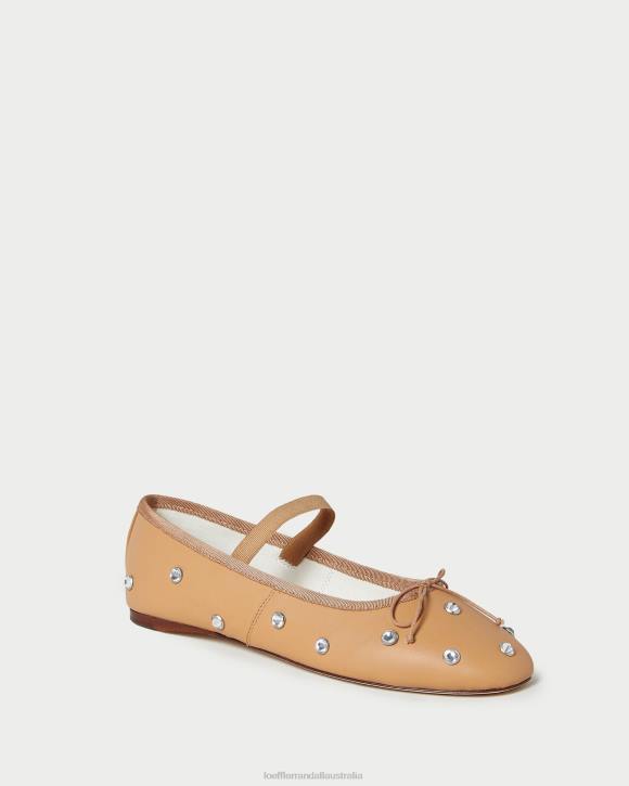 Shoes Caramel/Crystal Loeffler Randall 044J303 Women Leonie Ballet Flat