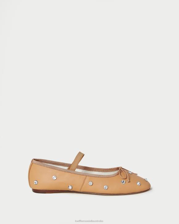 Shoes Caramel/Crystal Loeffler Randall 044J303 Women Leonie Ballet Flat