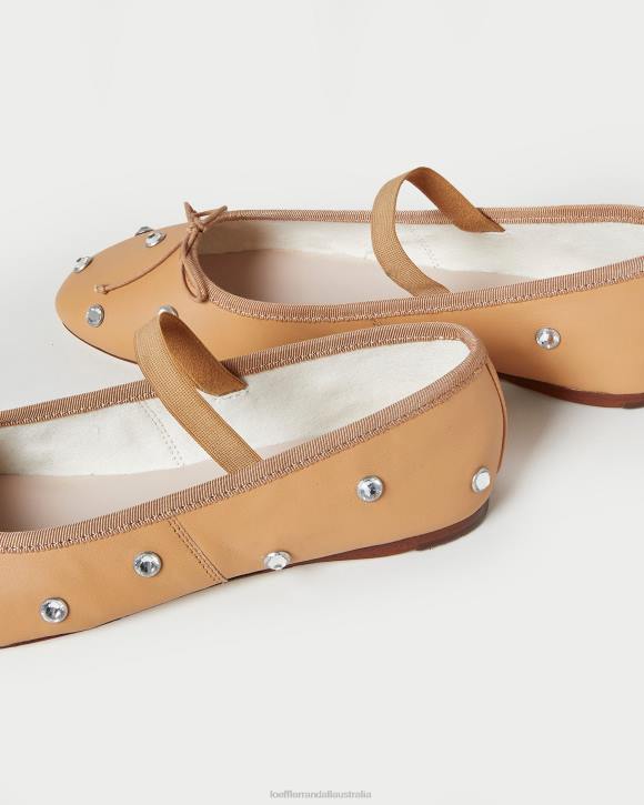 Shoes Caramel/Crystal Loeffler Randall 044J303 Women Leonie Ballet Flat