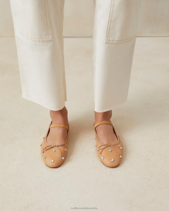 Shoes Caramel/Crystal Loeffler Randall 044J303 Women Leonie Ballet Flat
