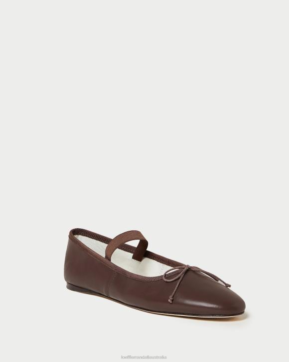 Shoes Chocolate Leather Loeffler Randall 044J296 Women Leonie Ballet Flat