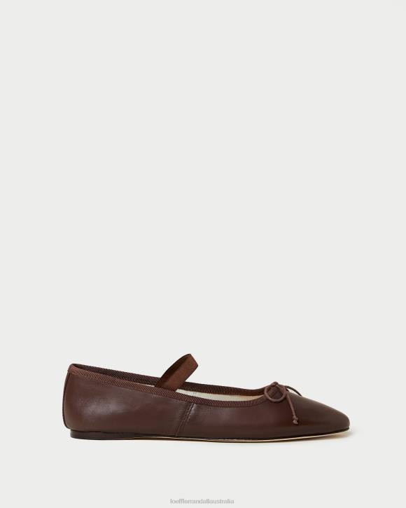 Shoes Chocolate Leather Loeffler Randall 044J296 Women Leonie Ballet Flat
