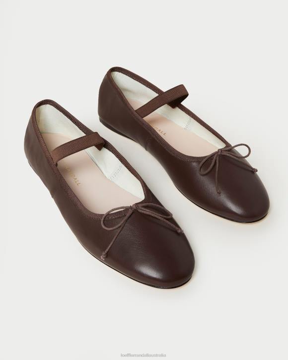 Shoes Chocolate Leather Loeffler Randall 044J296 Women Leonie Ballet Flat