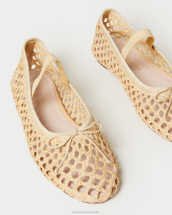 Shoes Natural Crochet Loeffler Randall 044J308 Women Leonie Ballet Flat