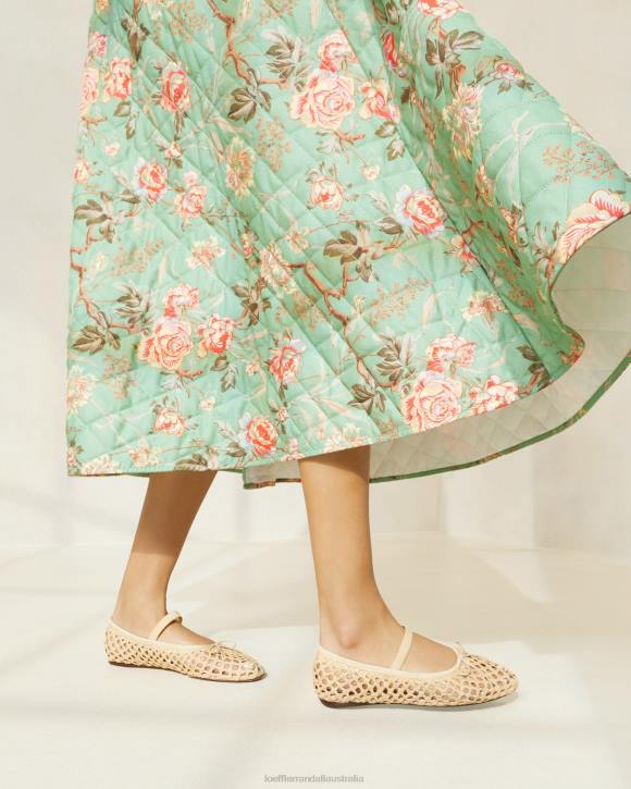 Shoes Natural Crochet Loeffler Randall 044J308 Women Leonie Ballet Flat