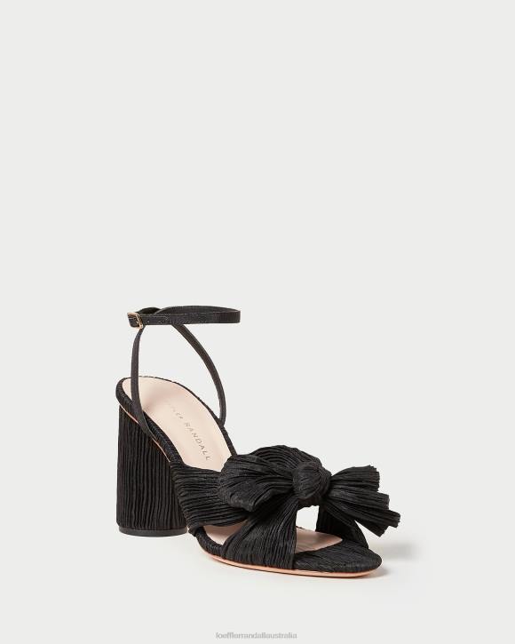 Shoes Black Loeffler Randall 044J17 Women Camellia Pleated Bow Heel