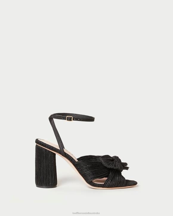 Shoes Black Loeffler Randall 044J17 Women Camellia Pleated Bow Heel