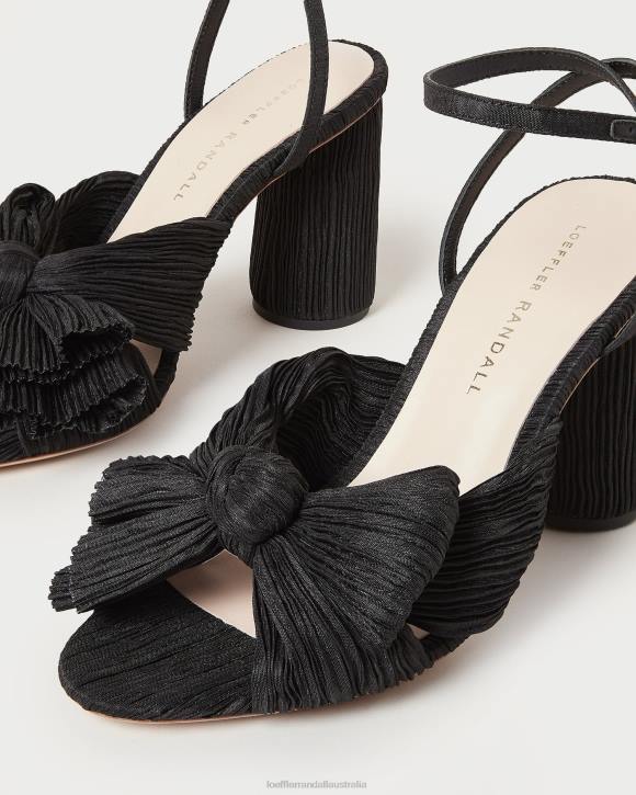 Shoes Black Loeffler Randall 044J17 Women Camellia Pleated Bow Heel