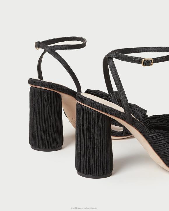 Shoes Black Loeffler Randall 044J17 Women Camellia Pleated Bow Heel