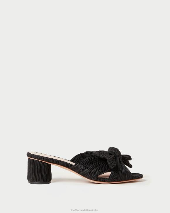 Shoes Black Loeffler Randall 044J18 Women Emilia Pleated Bow Heel