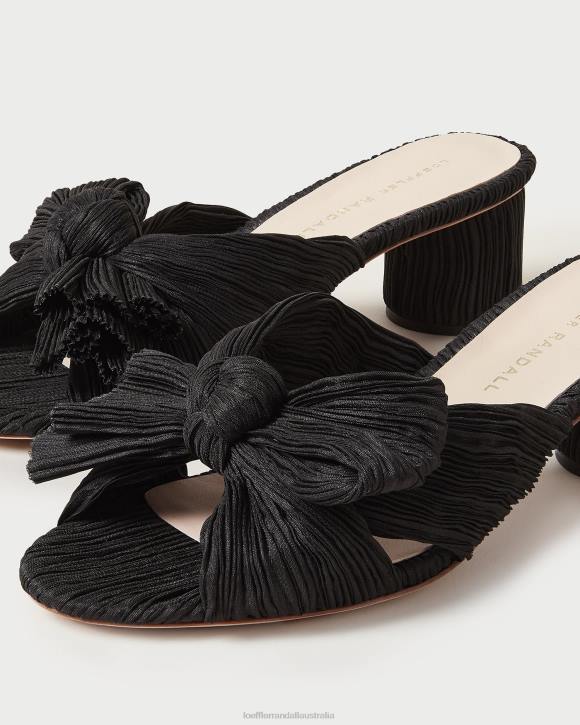Shoes Black Loeffler Randall 044J18 Women Emilia Pleated Bow Heel