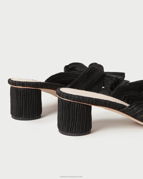 Shoes Black Loeffler Randall 044J18 Women Emilia Pleated Bow Heel