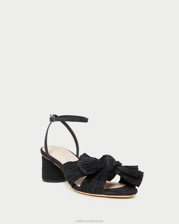 Shoes Black Loeffler Randall 044J25 Women Dahlia Pleated Bow Heel