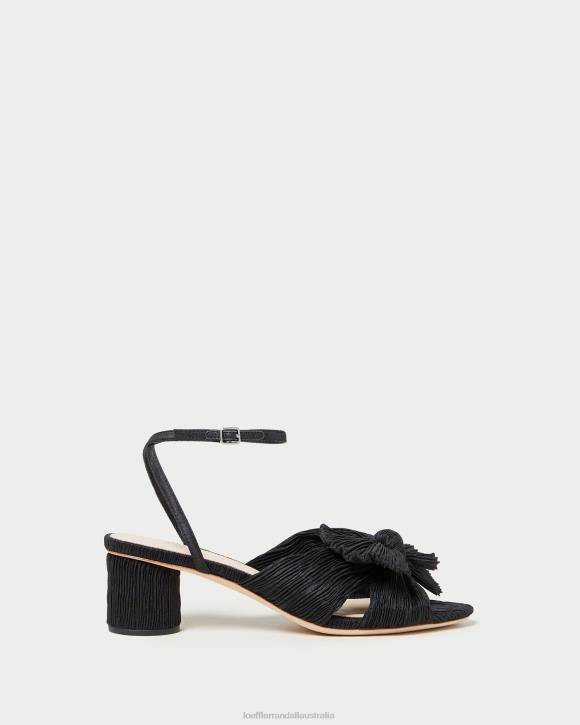 Shoes Black Loeffler Randall 044J25 Women Dahlia Pleated Bow Heel