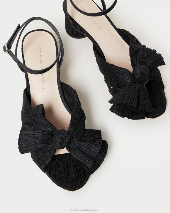 Shoes Black Loeffler Randall 044J25 Women Dahlia Pleated Bow Heel