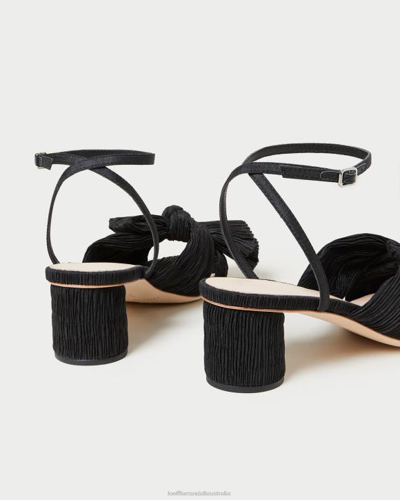 Shoes Black Loeffler Randall 044J25 Women Dahlia Pleated Bow Heel