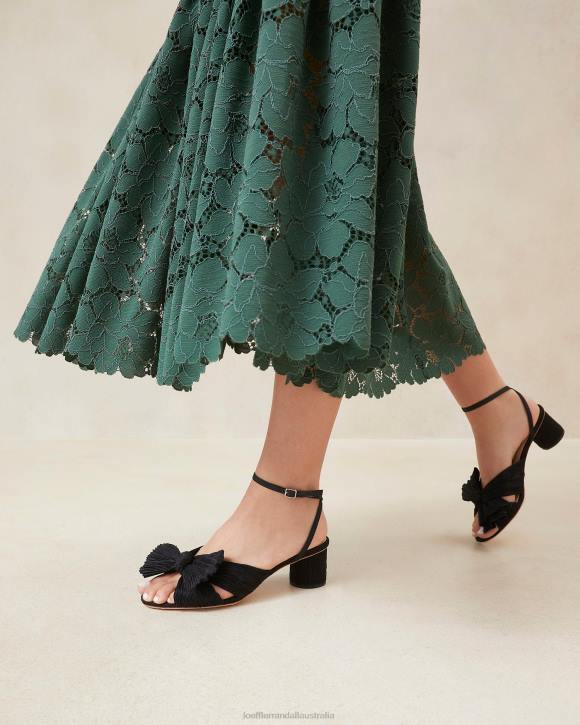 Shoes Black Loeffler Randall 044J25 Women Dahlia Pleated Bow Heel