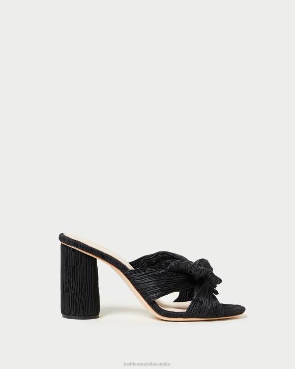 Shoes Black Loeffler Randall 044J43 Women Penny Pleated Bow Heel
