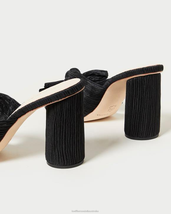 Shoes Black Loeffler Randall 044J43 Women Penny Pleated Bow Heel