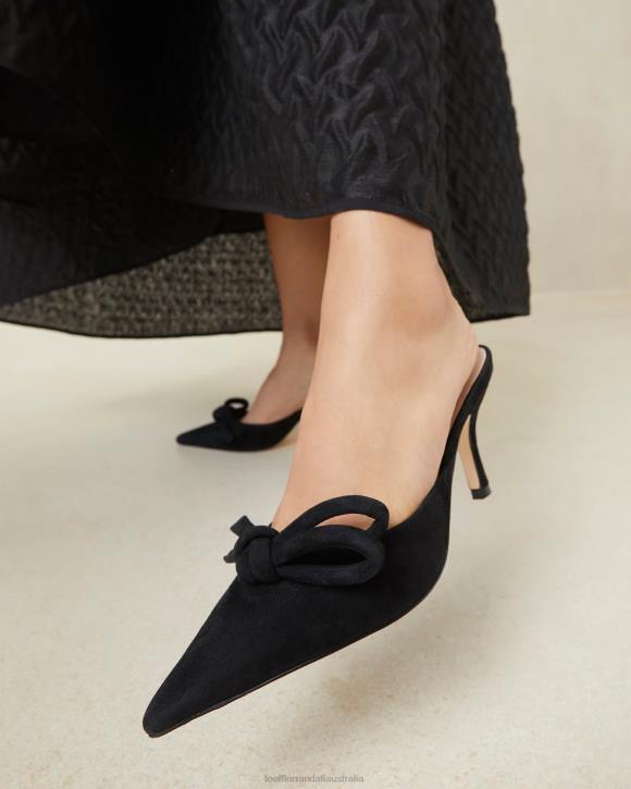 Shoes Black Loeffler Randall 044J57 Women Amyra Bow Kitten Mule