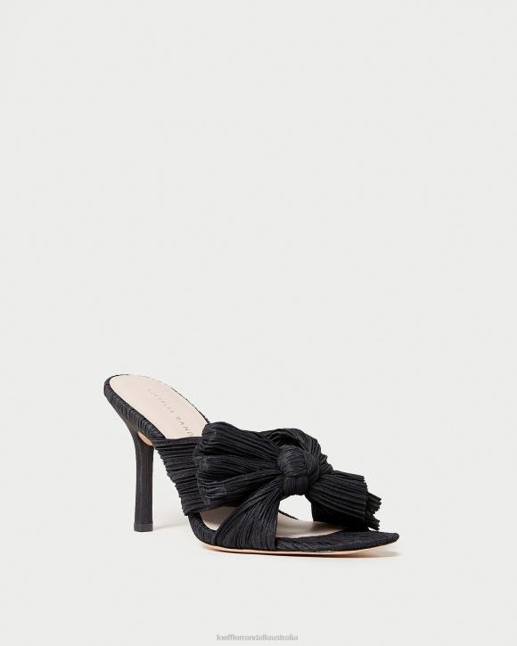 Shoes Black Loeffler Randall 044J60 Women Claudia Pleated Bow Mule