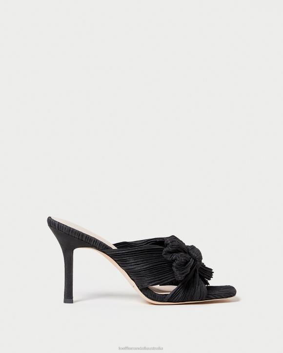 Shoes Black Loeffler Randall 044J60 Women Claudia Pleated Bow Mule