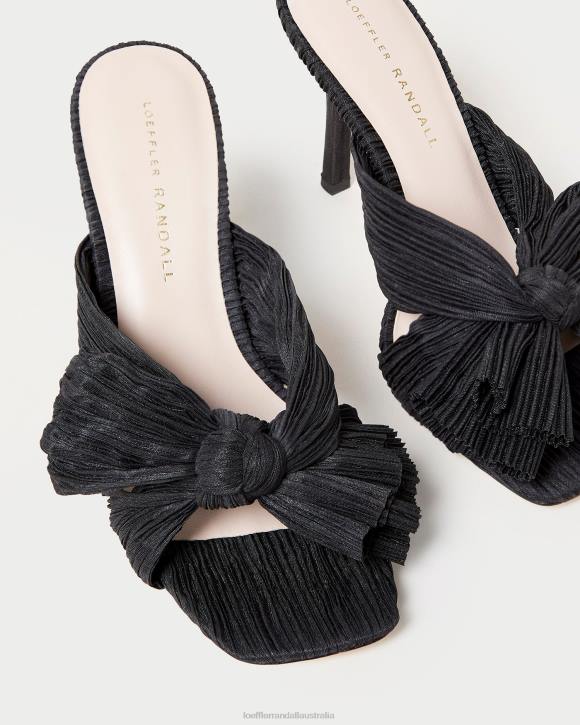 Shoes Black Loeffler Randall 044J60 Women Claudia Pleated Bow Mule