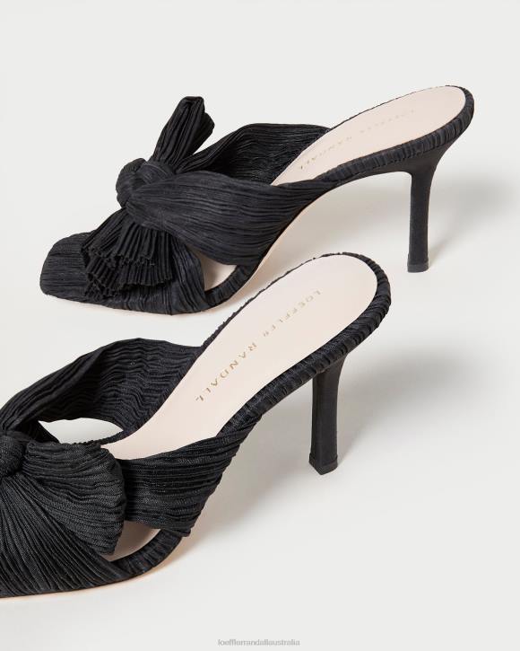 Shoes Black Loeffler Randall 044J60 Women Claudia Pleated Bow Mule