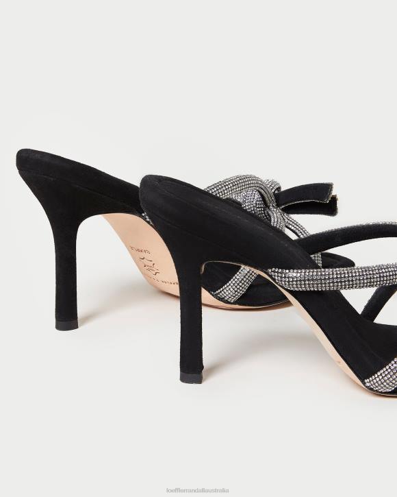 Shoes Black Loeffler Randall 044J71 Women Margi Suede Bow Heel