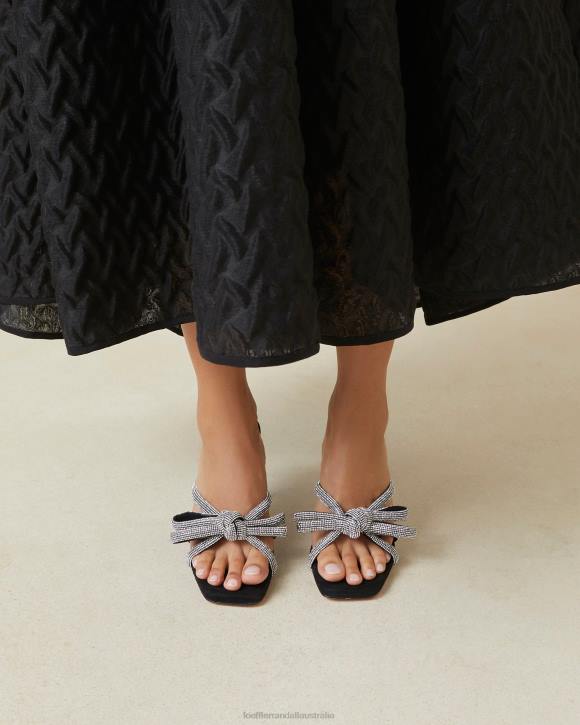 Shoes Black Loeffler Randall 044J71 Women Margi Suede Bow Heel