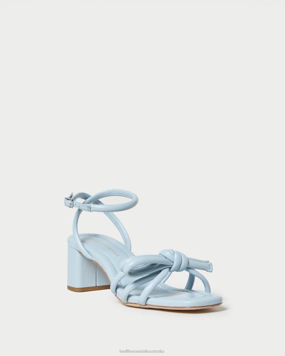 Shoes Blue Loeffler Randall 044J40 Women Mikel Bow Mid-Heel Sandal