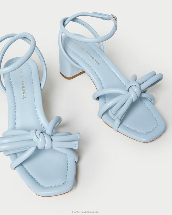 Shoes Blue Loeffler Randall 044J40 Women Mikel Bow Mid-Heel Sandal