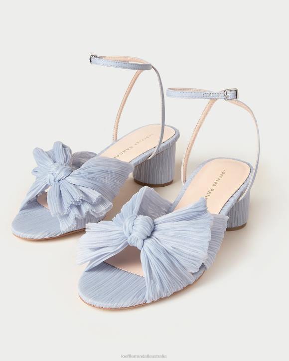 Shoes Blue Loeffler Randall 044J4 Women Dahlia Pleated Bow Heel