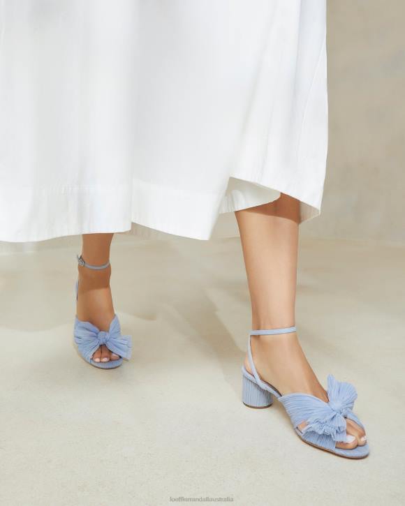 Shoes Blue Loeffler Randall 044J4 Women Dahlia Pleated Bow Heel