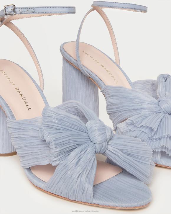 Shoes Blue Loeffler Randall 044J7 Women Camellia Pleated Bow Heel