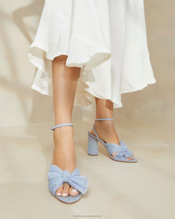 Shoes Blue Loeffler Randall 044J7 Women Camellia Pleated Bow Heel
