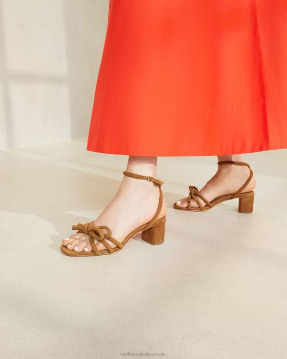 Shoes Cacao Loeffler Randall 044J62 Women Mikel Bow Mid-Heel Sandal