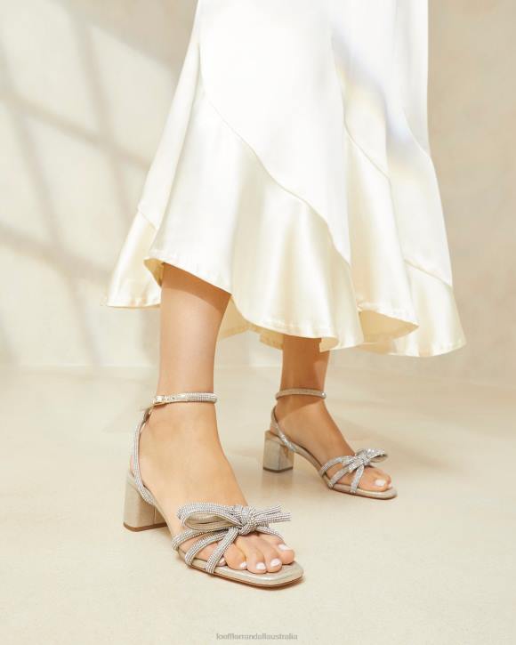 Shoes Cappuccino Loeffler Randall 044J15 Women Mikel Bow Mid-Heel Sandal