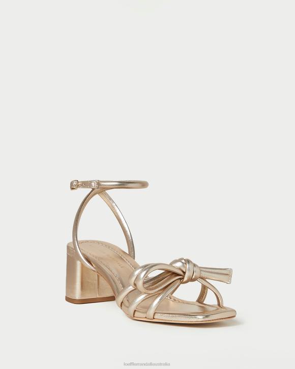 Shoes Champagne Loeffler Randall 044J22 Women Mikel Bow Mid-Heel Sandal