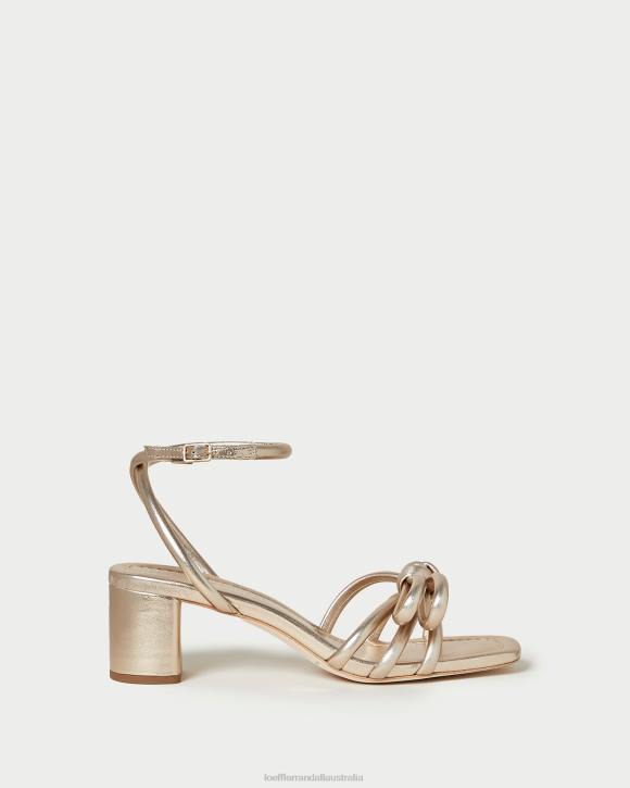 Shoes Champagne Loeffler Randall 044J22 Women Mikel Bow Mid-Heel Sandal
